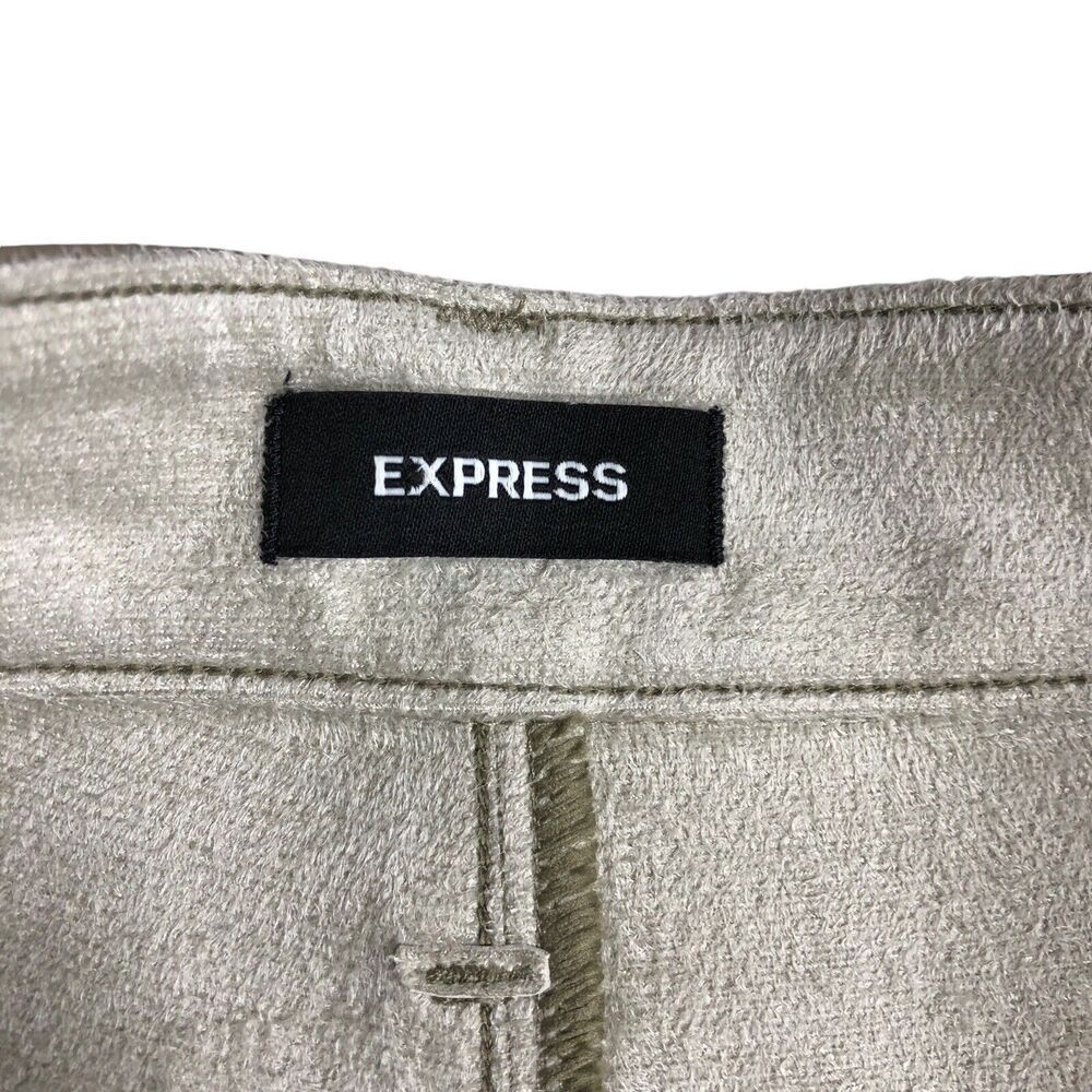 Express Pants Womens‎ 12 Short Tan Faux Leather Modern Straight Super High Rise - Picture 4 of 16